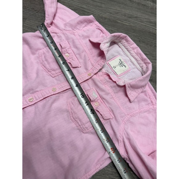 Abercrombie & Fitch Y2K Womens Pink Button Down Shirt Long Sleeve Cotton Size M - Picture 6 of 7